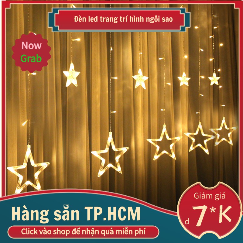 Dây đèn LED chuỗi thả mành hình sao nhãn hiệu MOXI dùng trang trí Lễ Tết.