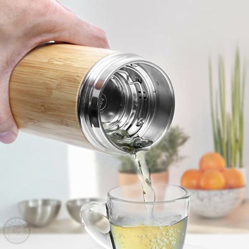 Bình Giữ Nhiệt Tre Khắc Chữ Theo Yêu Cầu - Quà Tặng Thầy Cô, Quà Sinh Nhật Cho Nữ Nam