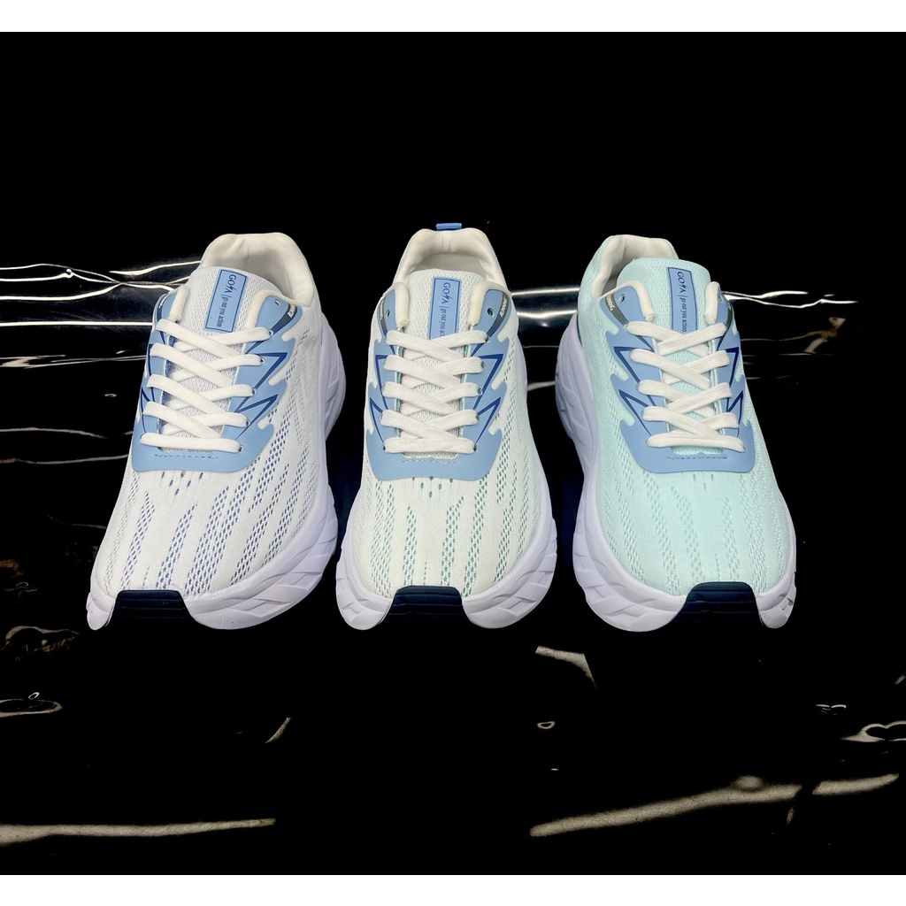 Giày thể thao chạy bộ nam nữ Goya Plus năm 2023 màu trắng xanh