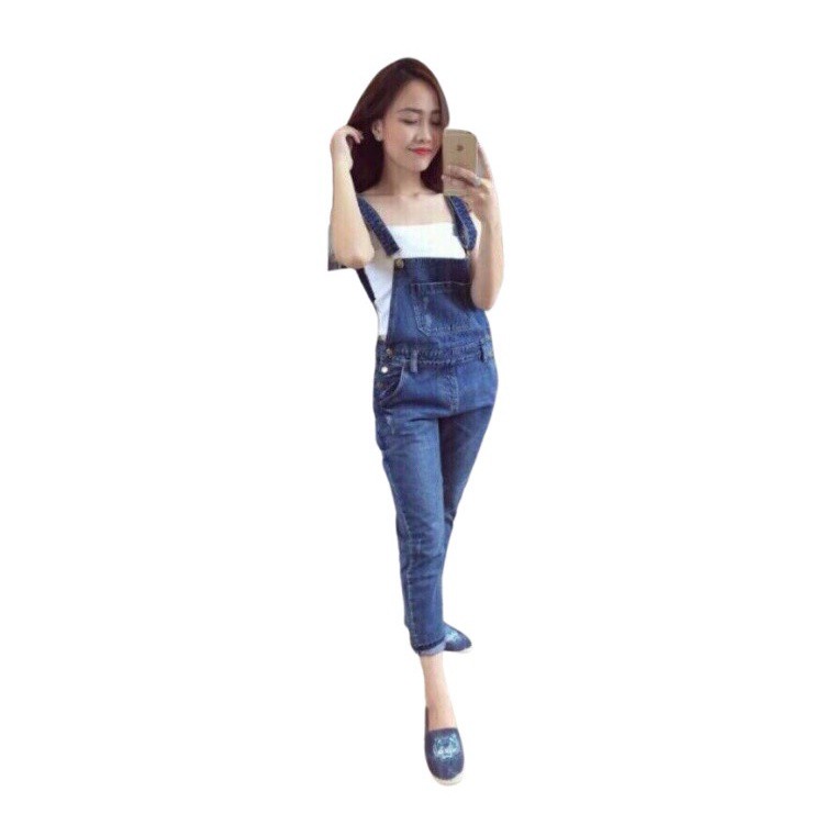 HCM Yếm Jean Quần Dài Xanh Đậm- Nhạt Huyền Thoại  JGCT209