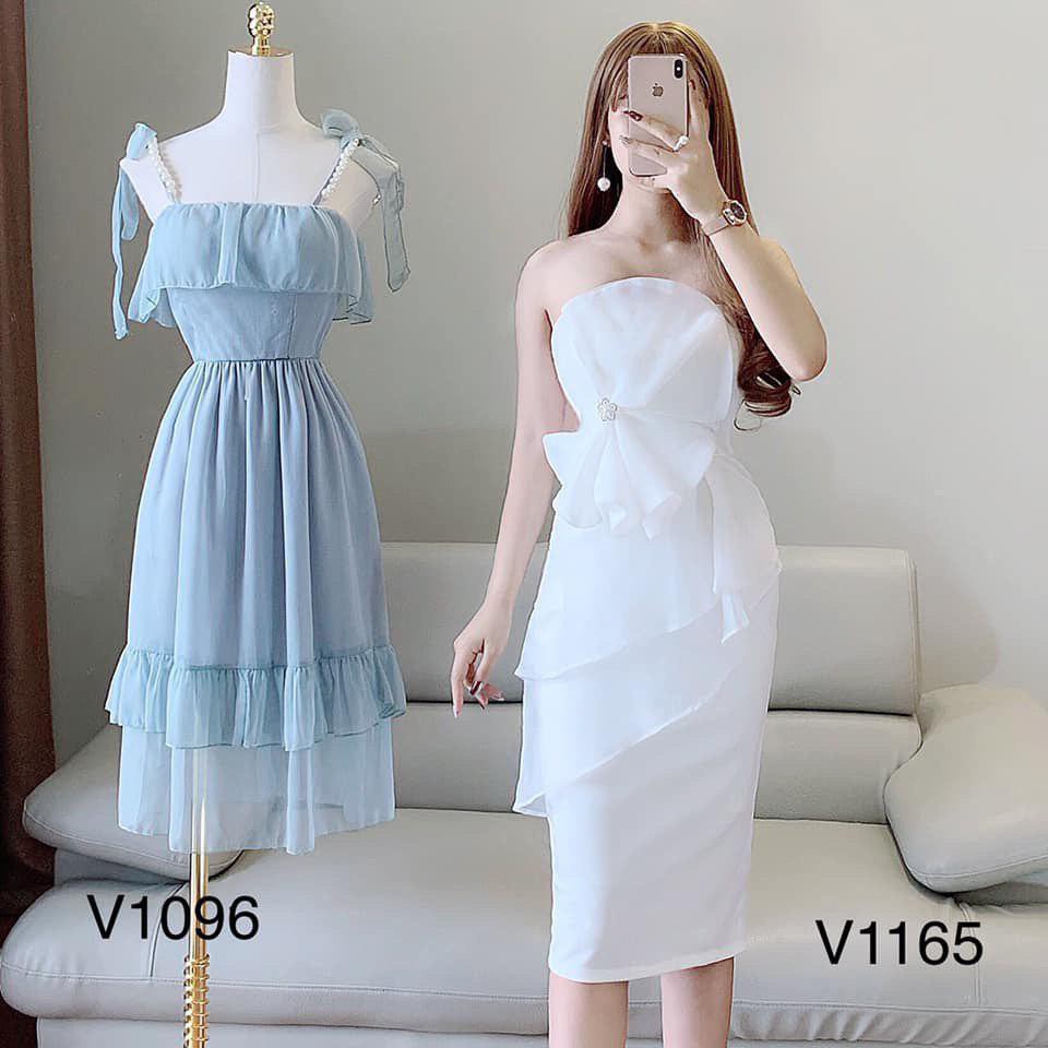 [ xả kho ] MiD Đầm dáng ôm body dự tiệc trắng tinh khôi V1165 Mie Design