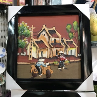 Tranh gốm Bát Tràng Hoạ tiết nổi