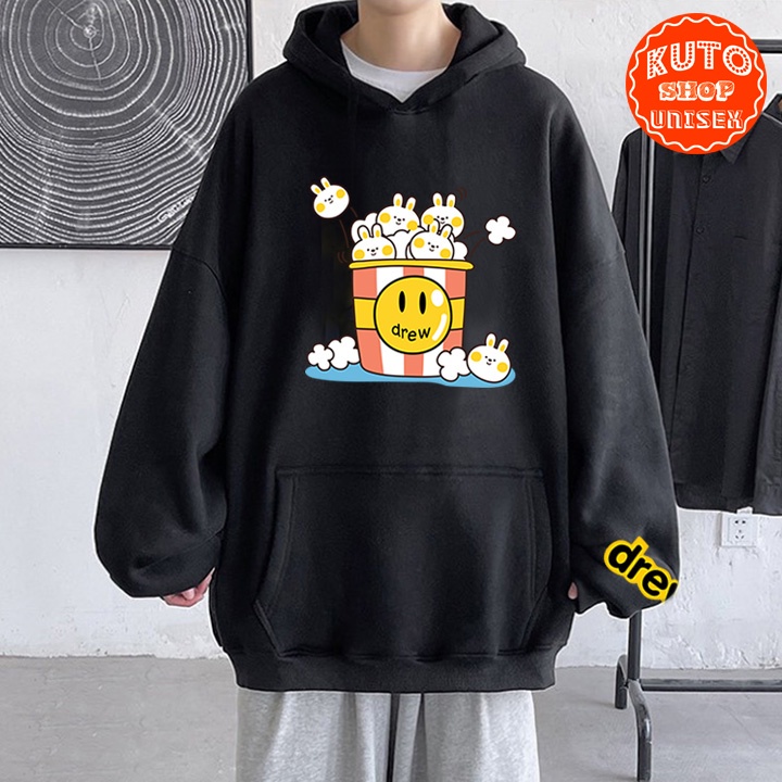 ÁO HOODIE DREW Nỉ Ngoại Cao Cấp In Pet Siêu Bền Siêu Đẹp (HD2850 - Giỏ Thỏ - Kèm Ảnh Thật)