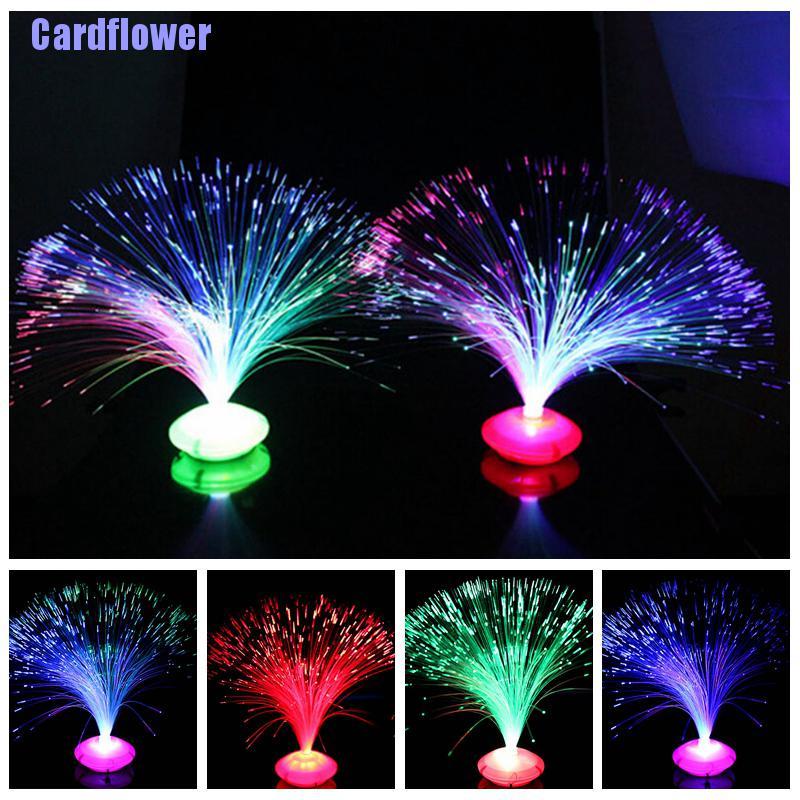 Cardflower  Color Changing LED Fiber Optic Night Light Lamp Stand Home Decor Colorful