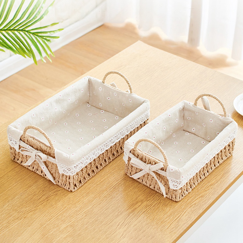 Giỏ Đựng Đồ Đan Mây Thủ Công Đơn Giản Sắp Xếp Gọn Gàng Cho Nhà Ở