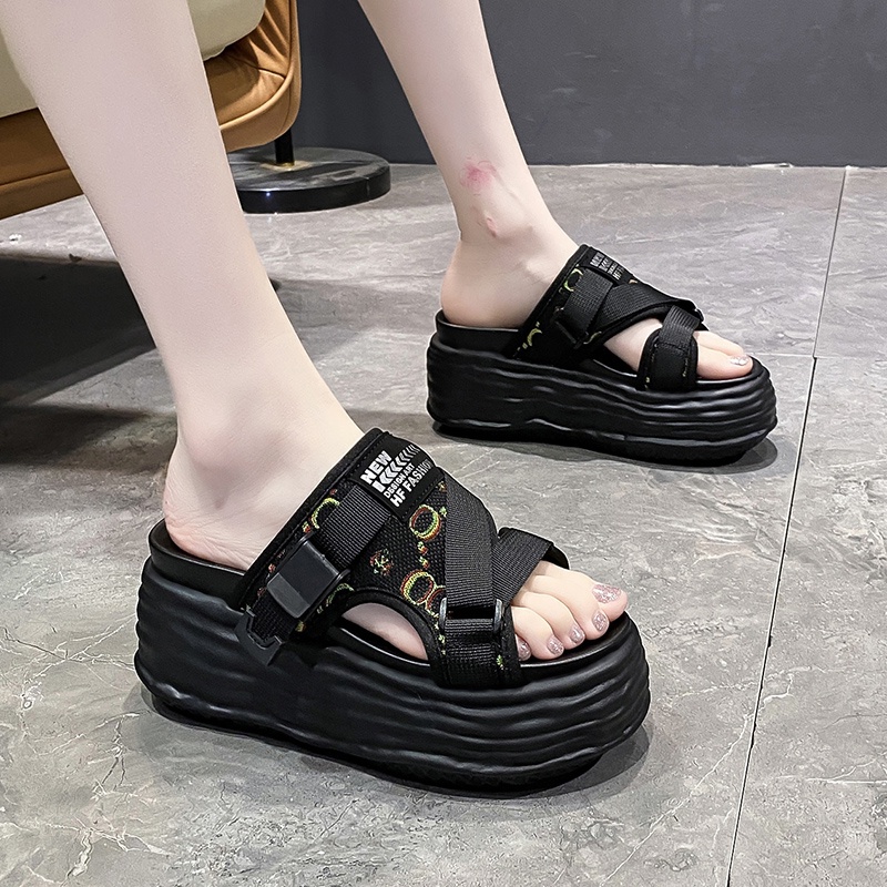 Dép Nữ Đế Bánh Mì Tăng Chiều Cao Thời Trang Nữ