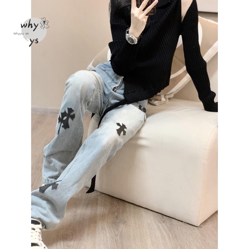 Quần Jean Dài Ống Đứng Phong Cách Hip Hop Đường Phố Âu Mỹ Thời Trang Cho Nữ