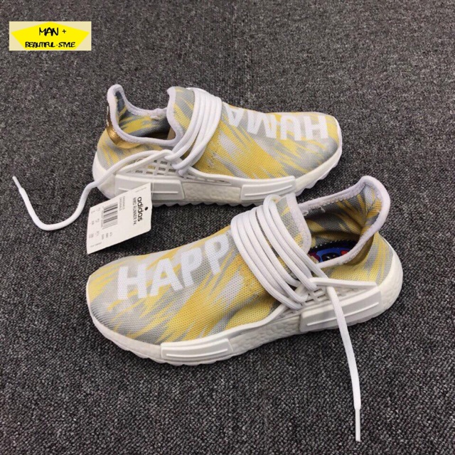 (Hot hot hot) Giày ADIDAS NMD HUMAN RACE vàng nhạt Cao Cấp