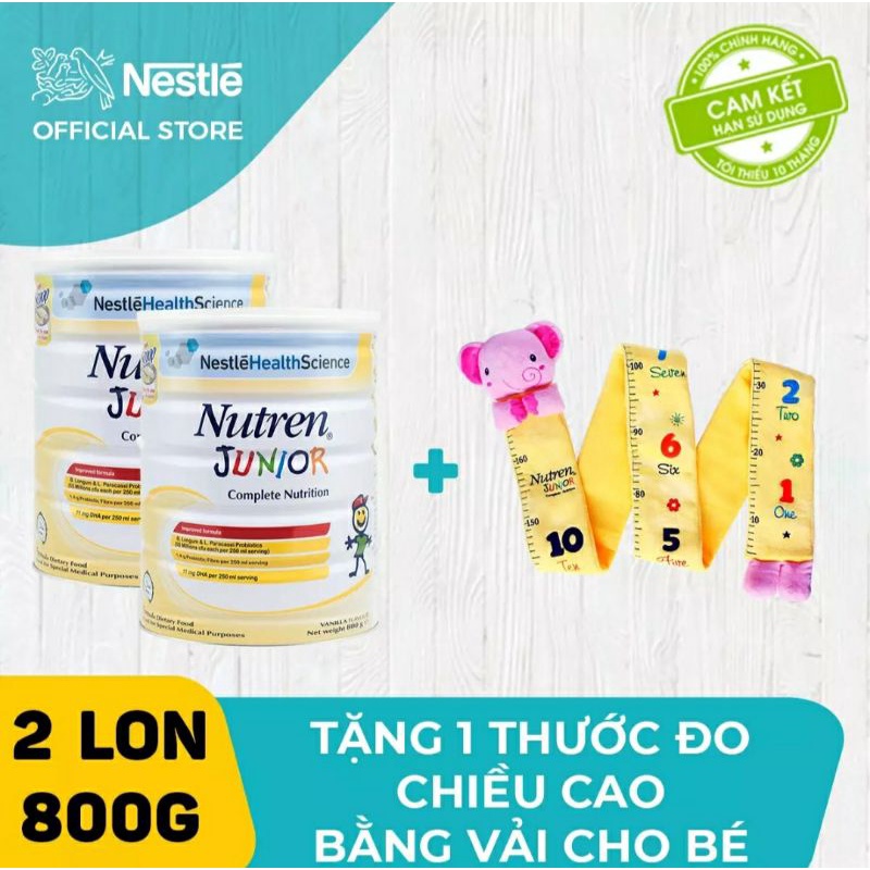 Combo 2 lon Nutren Junior có quà tặng kèm thêm