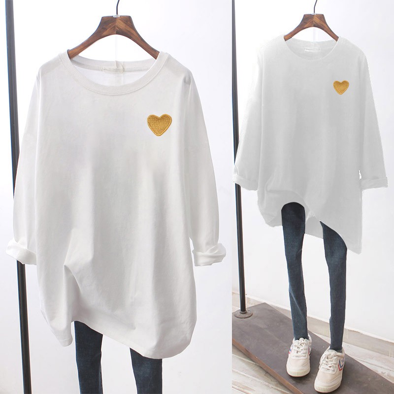 NRVP Áo Thun Nữ Tay Dài Dáng Rộng Thoải Mái Cho Bạn Gái