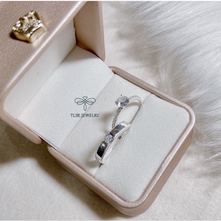Nhẫn đôi bạc 925 TLEE cặp nam nữ sang trọng TleeJewelry ND0109