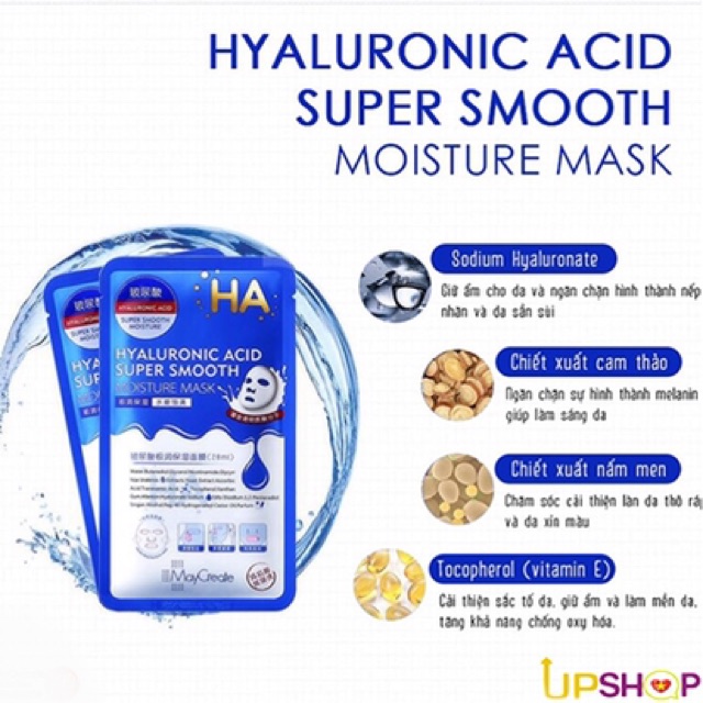 Mặt nạ HA Hyaluronic Acid Super Smooth chính hãng nội địa Trung