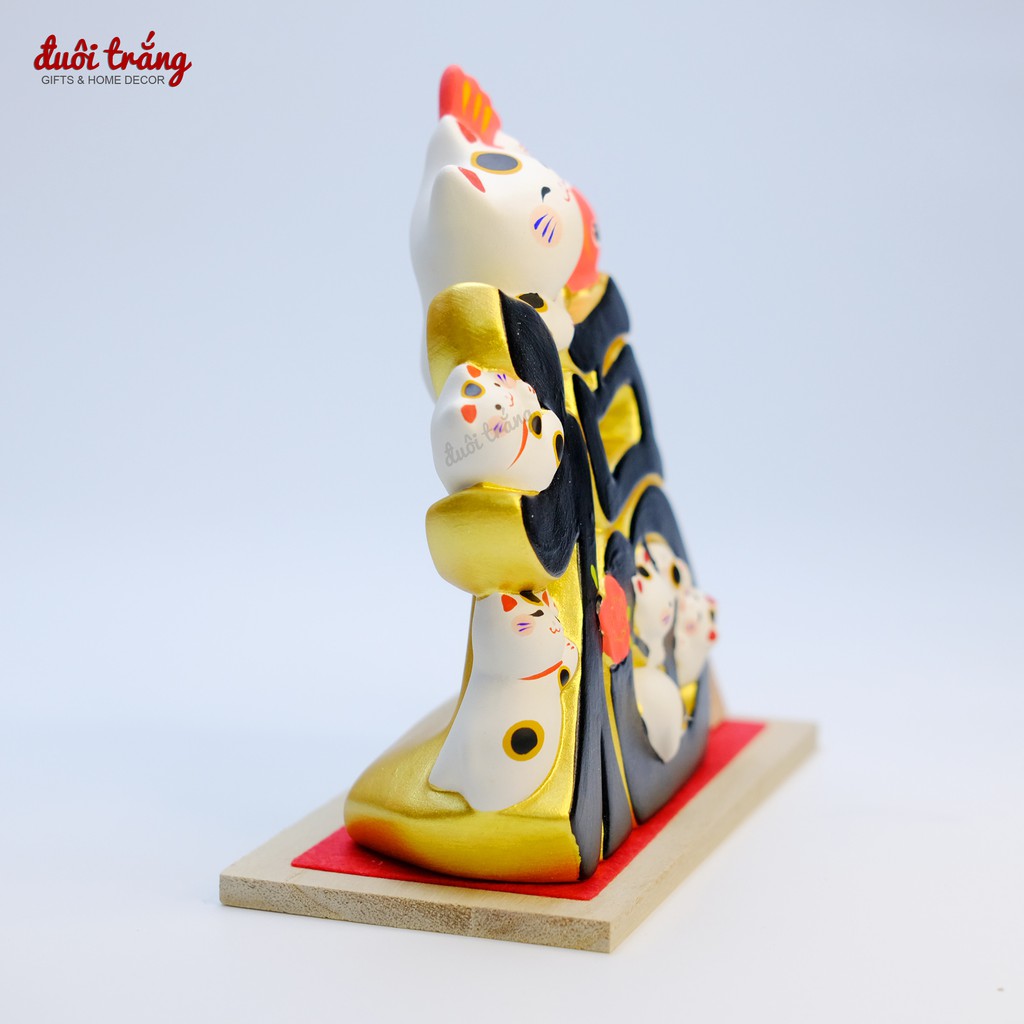 Chữ Phúc Mèo Thần tài - Hãng thủ công Ryukodou cao 15cm