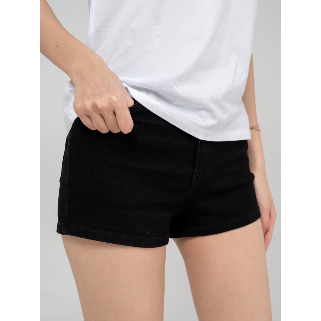 Quần Short Jeans Nữ Bó Cạp Cao Suông Trơn, Phong Cách Trẻ Trung, Dễ Phối Đồ SJN4010