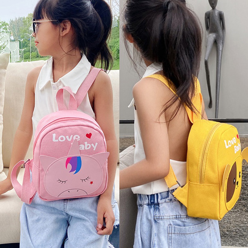 Ba Lô Canvas In Họa Tiết Hoạt Hình Có Dây Đeo Điều Chỉnh Được Cho Bé Trai Và Bé Gái Đi Học Du Lịch