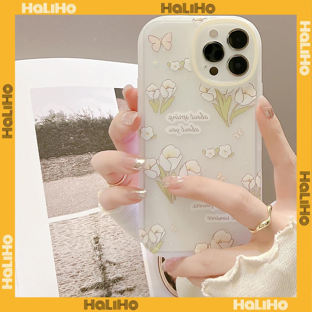 iPhone Case Silicone Soft Case Clear Case Thickened Airbag Shockproof Camera Full Coverage Protection Green Flower For iPhone 13 Pro Max iPhone 12 Pro Max iPhone 11 iPhone7 Plus