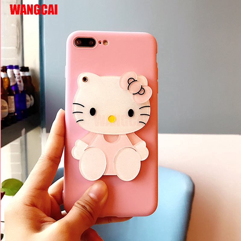 Samsung Galaxy A20E A10E A2 Core S10 5G A8S A7 A9 A6+ Plus J8 A6 A8 2018 Case Hello Kitty Cute Cartoon  Mirror Cover