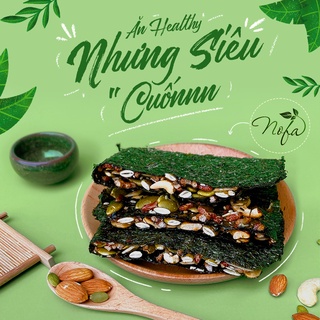 Rong biển kẹp hạt dinh dưỡng Nofa 300g ăn vặt văn phòng, snack healthy ăn siêu cuốn