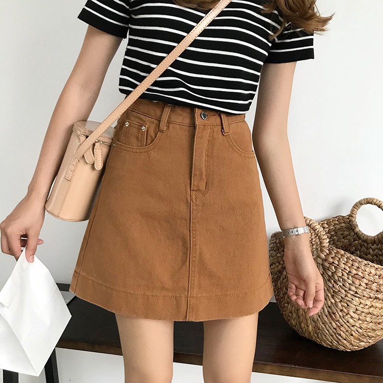 IELGY Chân váy jean Dáng Chữ a Thời Trang Cho Học Sinh