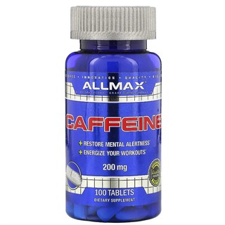 SALE SHOCK Allmax Caffeine Thực Phẩm Bổ Sung Tăng Sức Mạnh 100 Viên -