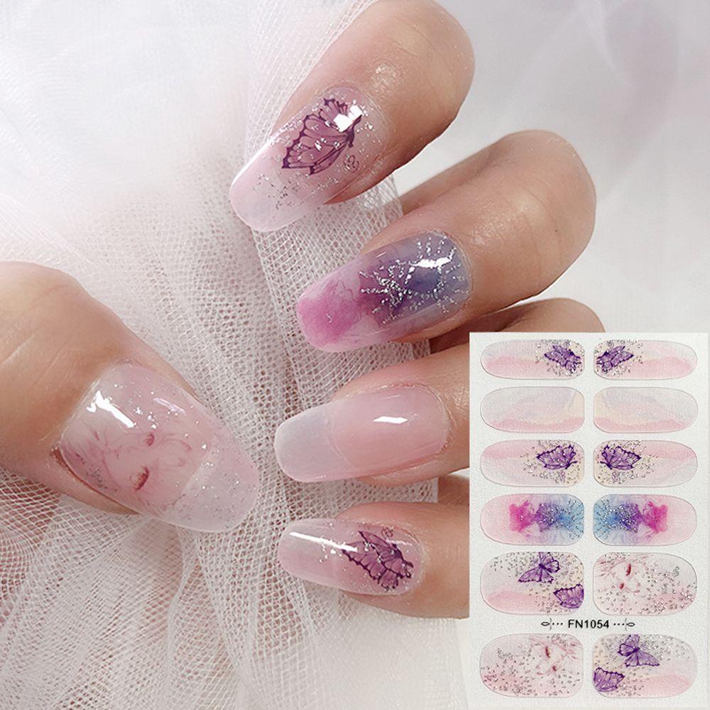 Miếng Dán Trang Trí Móng Tay Tự Dính Họa Tiết Hoạt Hình Lấp Lánh