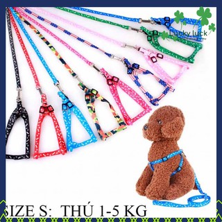 Dây dắt kèm yếm cho chó mèo size 1cm
