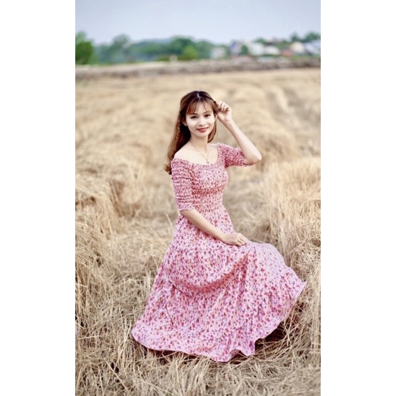 Pass Váy/Đầm Maxi hồng đào Free size