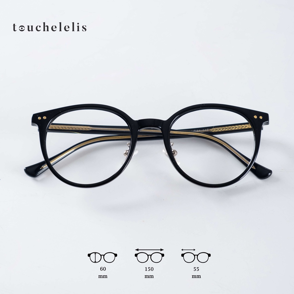 Kính Tròn Gọng Nhựa Cao Cấp Thiết Kế Cao Cấp Touchelelis LAELIA GLASSES, Kính Ngố Dễ Thương Phù Hợp Mang Hàng Ngày