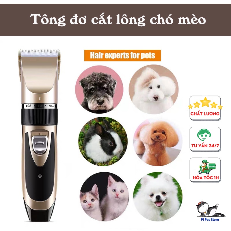 Tông đơ cắt lông chó mèo Taotaopet đầy đủ phụ kiện, tông đơ tỉa lông thú cưng cao cấp