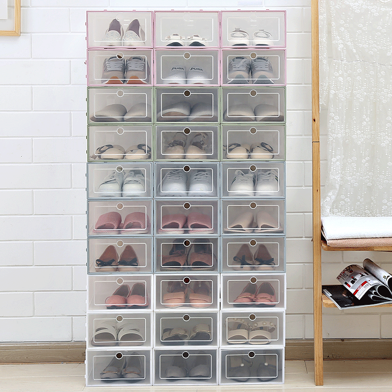 Shoe box clamshell drawer box type transparent pp plastic shoe box dustproof storage shoe box