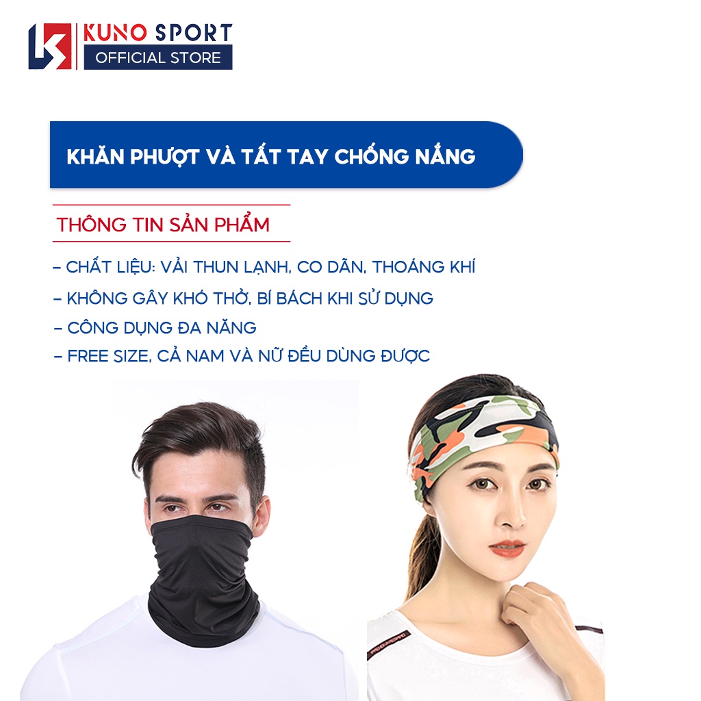 Combo Khẩu Trang Ống Phượt Đa Năng Và Tất Tay Chống Nắng Có Xỏ Ngón Cái Màu Đen KUNOSPORT