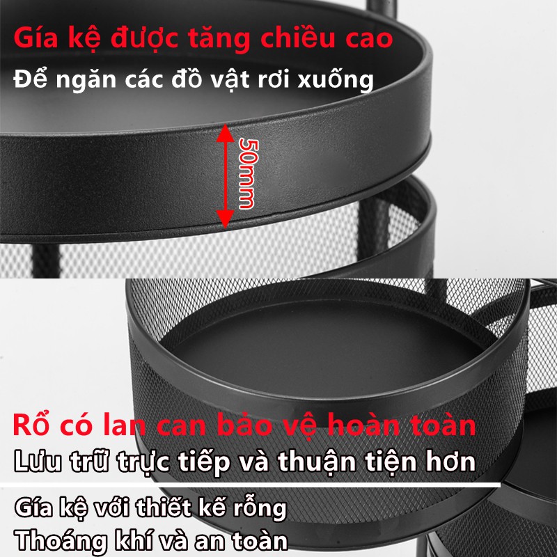 ️️️❤️Vnhieyliving❤️ Kệ xoay đựng rau củ nhà bếp đa năng tiện dụng, di chuyển 360 độ，phiên bản 2021