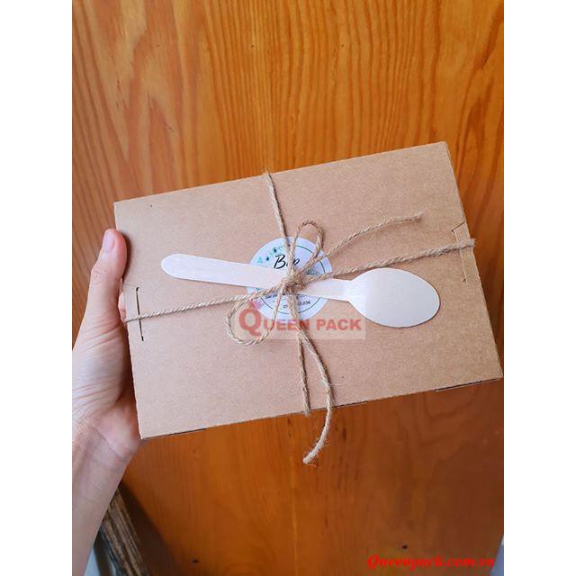 Set 50 Hộp Giấy Kraft Nắp Gấp Chữ Nhật Đựng Thức Ăn, Cơm, Mì Phở Dùng Cho Nhà Hàng