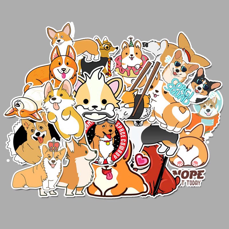 Bộ 50 Sticker Hình Chú Cún Corgi Đáng Yêu | BigBuy360 - bigbuy360.vn
