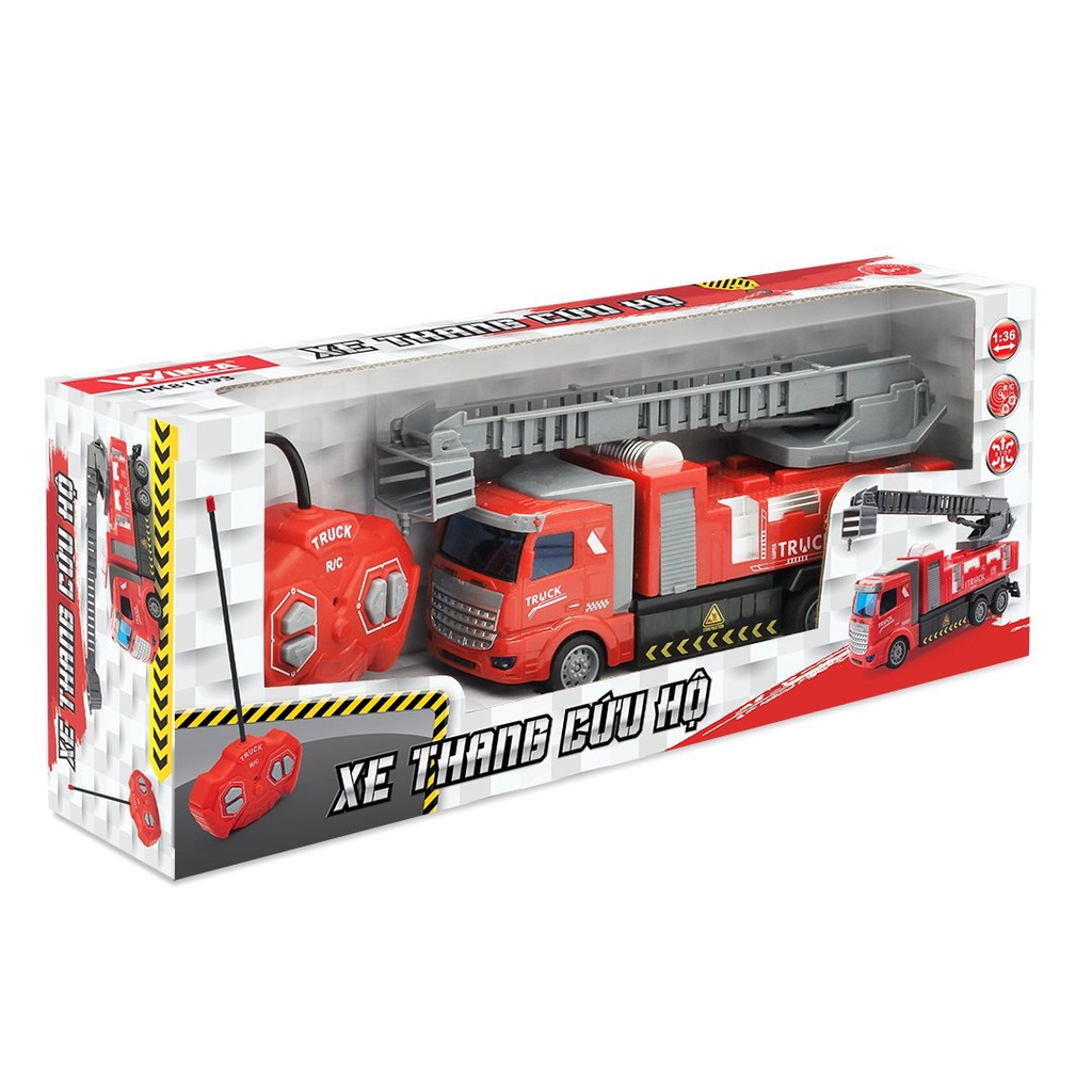 Đồ Chơi DuKa: Xe Thang Cứu Hộ - Điều Khiển Từ Xa, DK 81093 + Xe Vệ Sinh Môi Trường - Điều Khiển Từ Xa DK 81091(Phan Loai