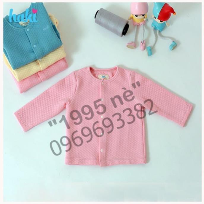 Áo khoác cho bé vải sợi tre chần bông viền cổ Haki - Bamboo BB017 ( Hàng Việt Nam xuất khẩu)