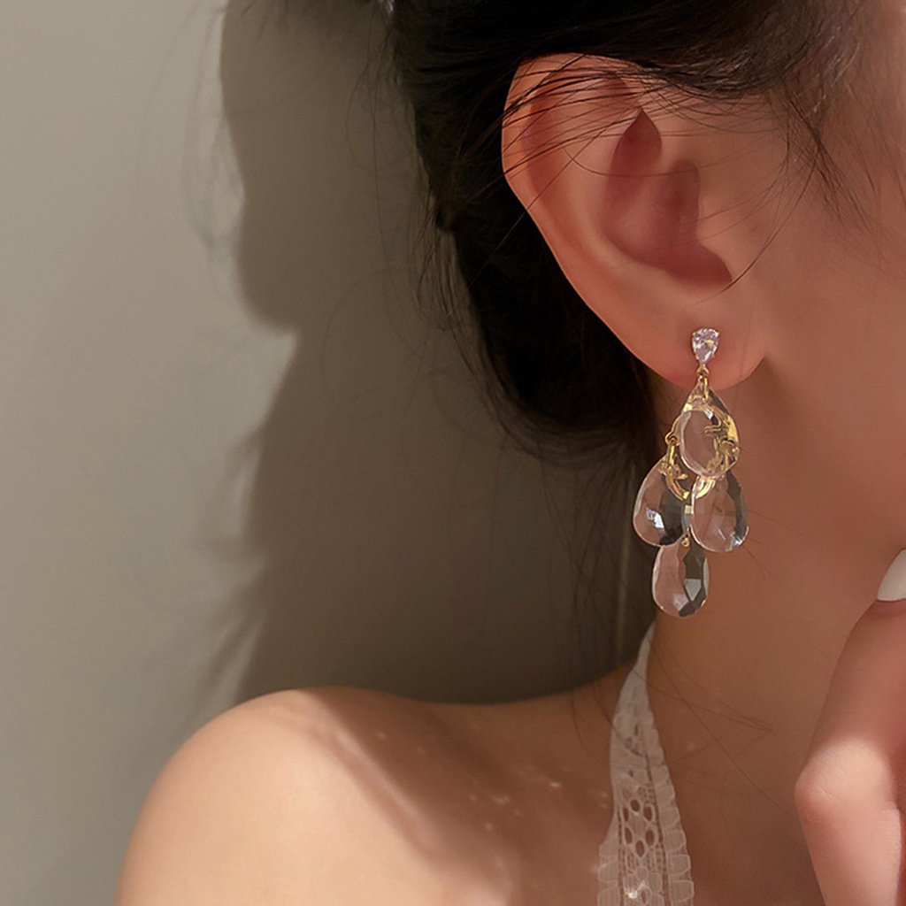 Bông tai hình học trong suốt độc đáo thời trang