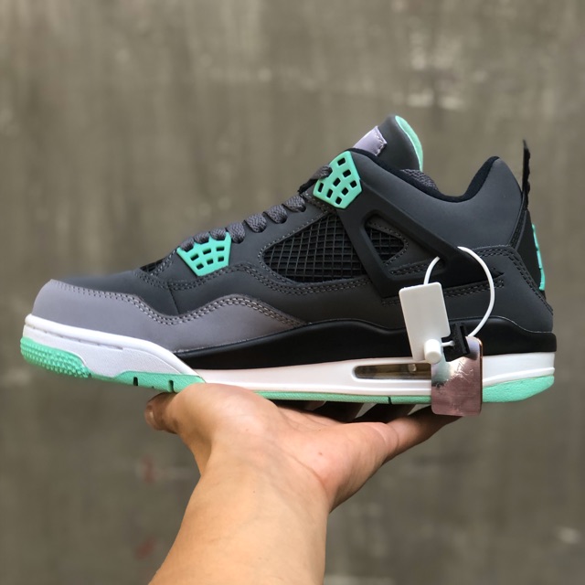 Giày học sinh - xám viền xanh ngọc 1:1