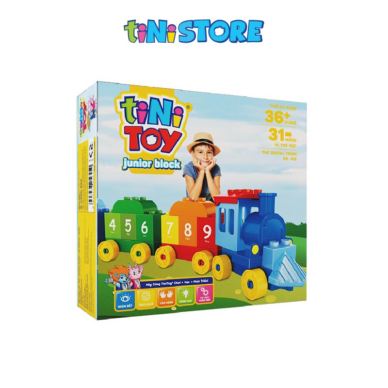 Đồ chơi lắp ráp lego TINITOY thông minh cho bé mẫu giáo tàu hỏa hiện đại nhiều mảnh 412