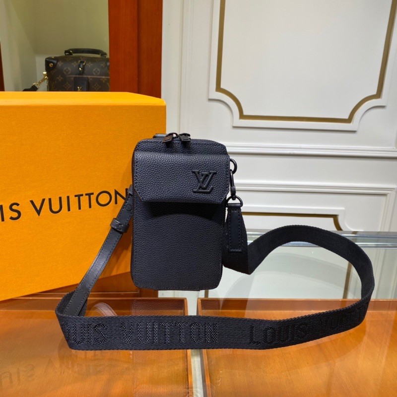 Túi đeo chéo đựng điện thoại cho nam Louis Vuitton Aerogram LV da thật cao cấp hàng vip 1-1