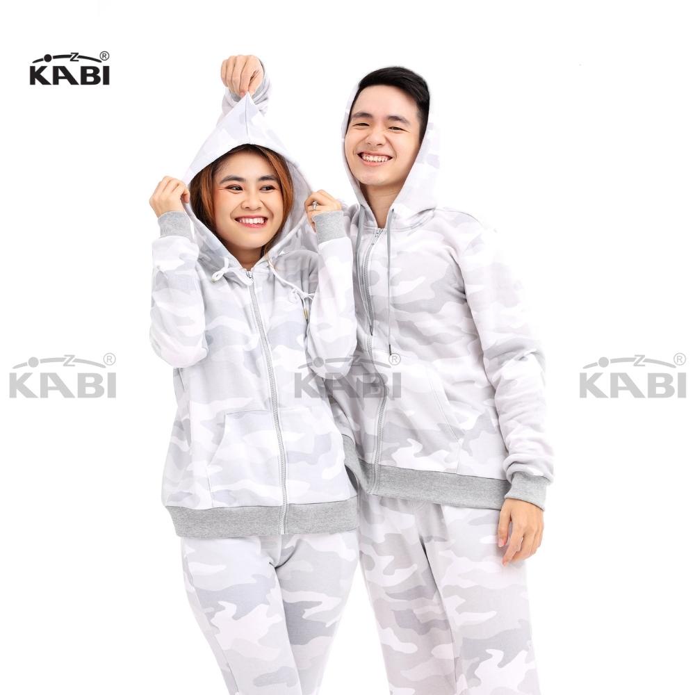 Đồ bộ hoodie nam KABI bộ áo khoác quần dài thu đông màu rằn ri màu lính thun cotton nỉ