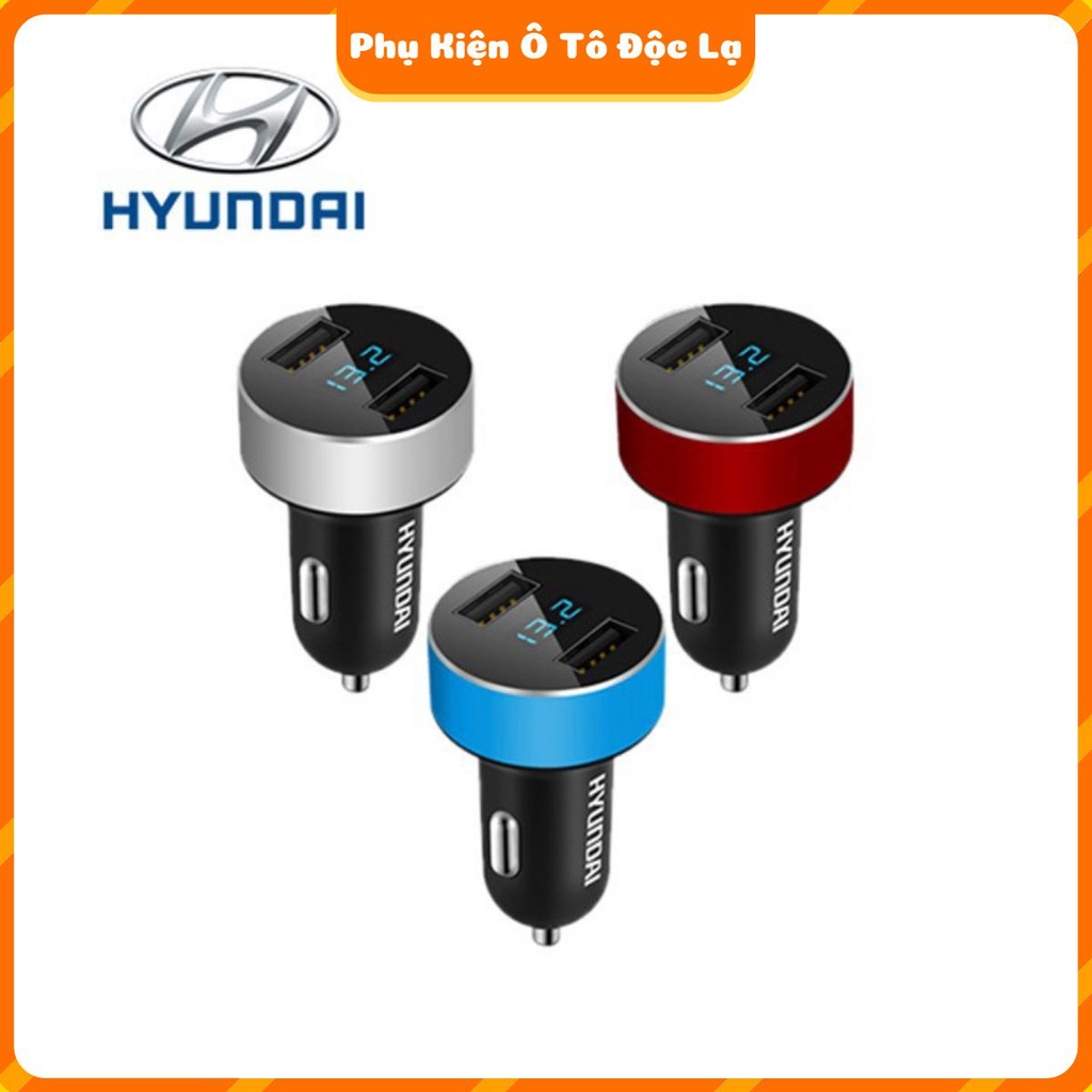 Tẩu Hyundai Chia 2 Cổng HY - 36 USB nhỏ gọn sạc điện thoại trên ô tô 