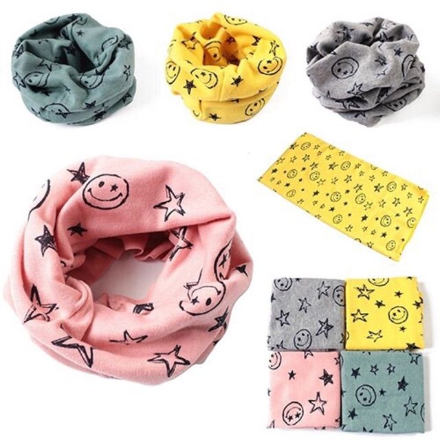 Khăn Ống Quàng Cổ Cotton 2 Lớp Giữ Ấm Cổ Cho Bé Loại 1