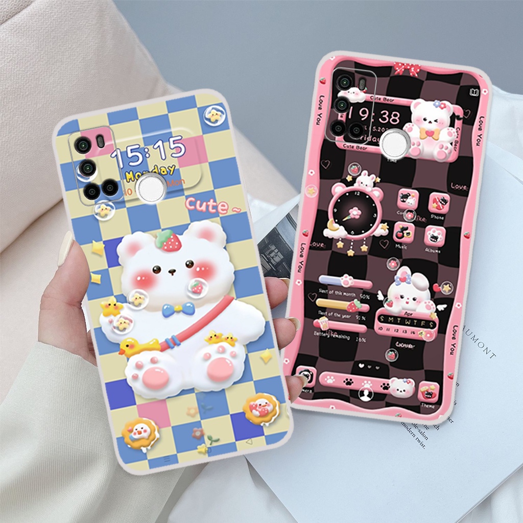 Ốp lưng Vsmart Joy 4 hình gấu, thỏ, hình nền đồng hồ dễ thương