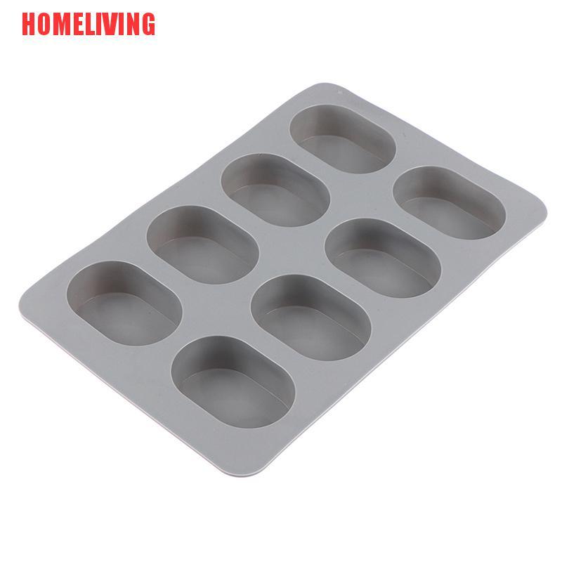 Khuôn Silicone Tạo Hình Làm Xà Phòng Hình Oval 8 Lỗ