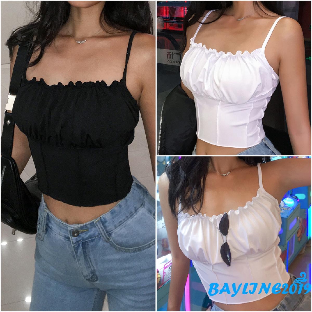 Áo croptop hai dây phong cách quyến rũ cho nữ