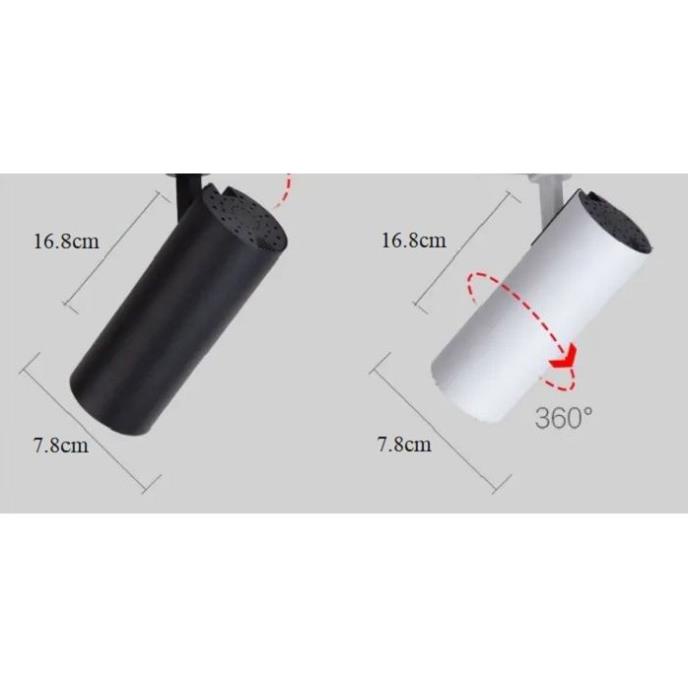 Bộ 4 đèn Led rọi ray ông bơ 30W trang trí shop tặng kèm thanh ray 1m