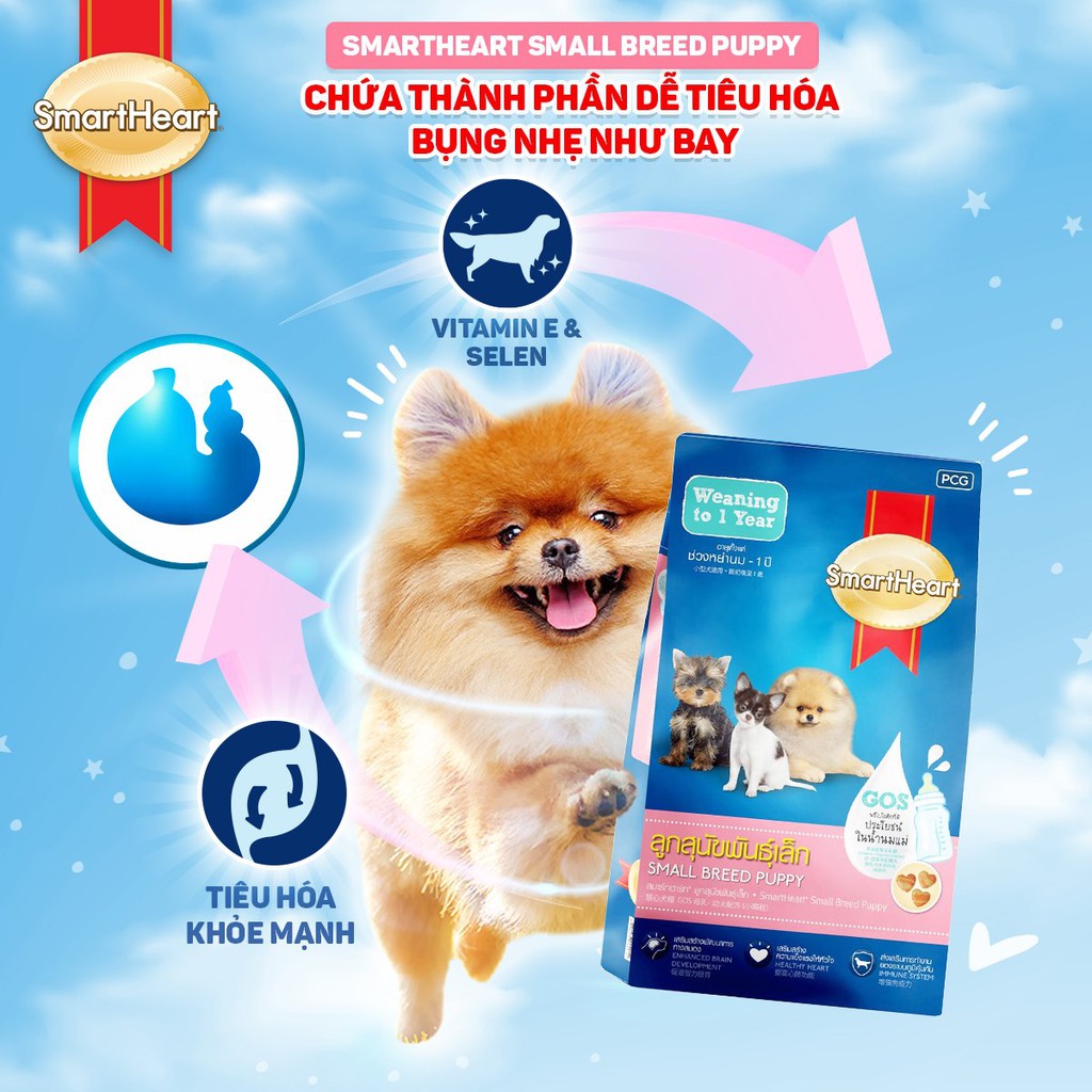 Thức ăn cho chó con Smartheart Puppy Small Breed 1,3kg