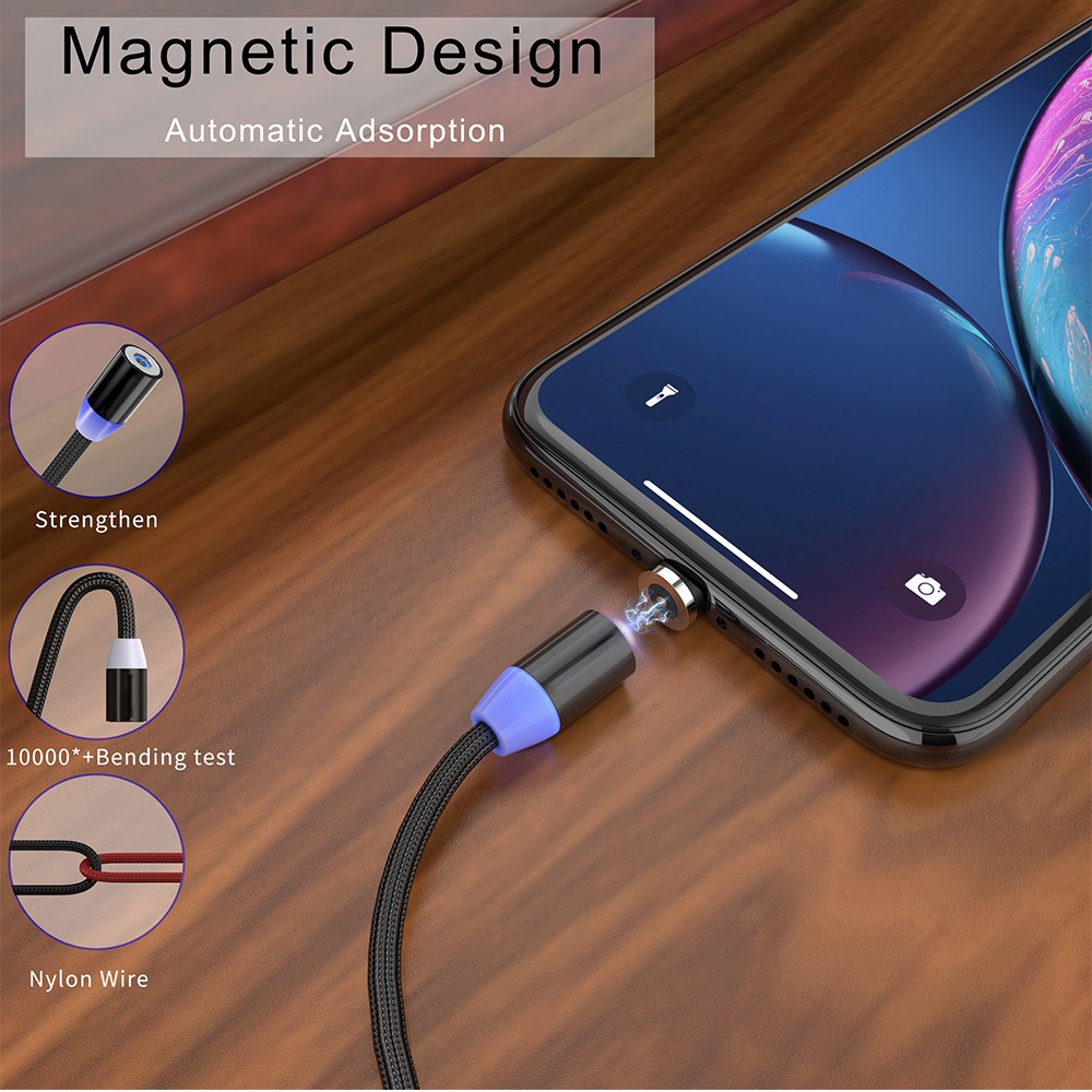 Cáp sạc USB loại C từ tính có đèn LED chỉ báo cho điện thoại