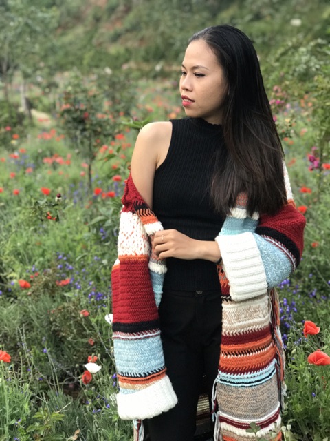 Áo choàng len đan tay phong cách Bohemian | BigBuy360 - bigbuy360.vn